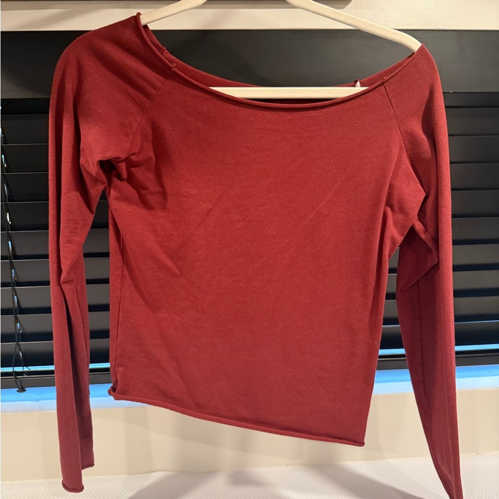 Women's Red Long Sleeve off the shoulders Top